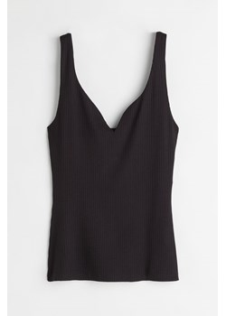 H & M - Top w prążki - Czarny ze sklepu H&M w kategorii Bluzki damskie - zdjęcie 169598573