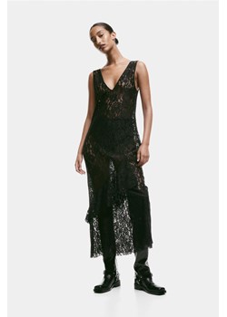 H & M - Koronkowa sukienka z falbaną - Czarny ze sklepu H&M w kategorii Sukienki - zdjęcie 169598791
