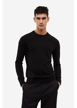 H & M - Sweter z domieszką kaszmiru Slim Fit - Czarny ze sklepu H&M w kategorii Swetry męskie - zdjęcie 169598864