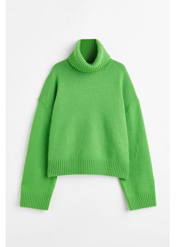 H & M - Sweter oversize z golfem - Zielony ze sklepu H&M w kategorii Swetry damskie - zdjęcie 169599272