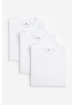 H & M - T-shirt Regular Fit 3-pak - Biały ze sklepu H&M w kategorii T-shirty męskie - zdjęcie 169599371