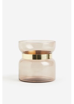 H & M - Szklany wazon z metalowym detalem - Beżowy ze sklepu H&M w kategorii Wazony - zdjęcie 169599542