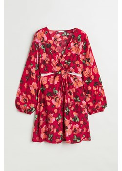 H & M - Sukienka z ozdobnym węzłem i wycięciem - Czerwony ze sklepu H&M w kategorii Sukienki - zdjęcie 169599664