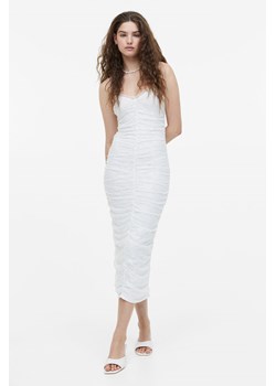 H & M - Koronkowa sukienka z marszczeniem - Biały ze sklepu H&M w kategorii Sukienki - zdjęcie 169599670