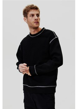 H & M - Waflowa bluza Loose Fit - Czarny ze sklepu H&M w kategorii Bluzy męskie - zdjęcie 169599683