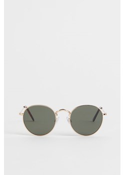 H & M - Okrągłe okulary przeciwsłoneczne - Złoty ze sklepu H&M w kategorii Okulary przeciwsłoneczne męskie - zdjęcie 169599851