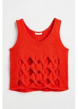 H & M - Dzianinowy top bez rękawów - Pomarańczowy ze sklepu H&M w kategorii Bluzki damskie - zdjęcie 169600000