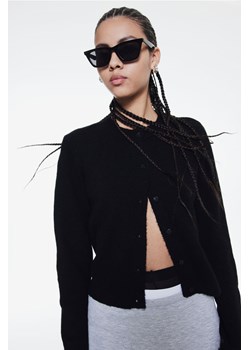 H & M - Kardigan w drobny splot - Czarny ze sklepu H&M w kategorii Swetry damskie - zdjęcie 169600034