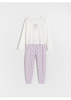 Reserved - Dwuczęściowa piżama - lawendowy ze sklepu Reserved w kategorii Piżamy dziecięce - zdjęcie 169602124