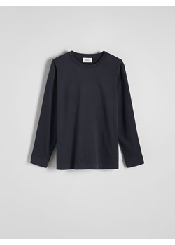 Reserved - Bawełniany longsleeve - ciemnoszary ze sklepu Reserved w kategorii T-shirty męskie - zdjęcie 169602232