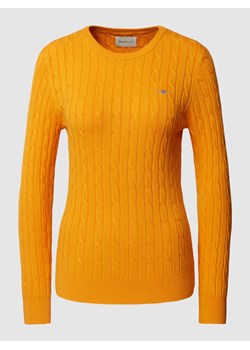 Sweter z dzianiny z wzorem warkocza ze sklepu Peek&Cloppenburg  w kategorii Swetry damskie - zdjęcie 169603353