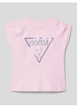 T-shirt z cekinowym obszyciem ze sklepu Peek&Cloppenburg  w kategorii Bluzki dziewczęce - zdjęcie 169608664