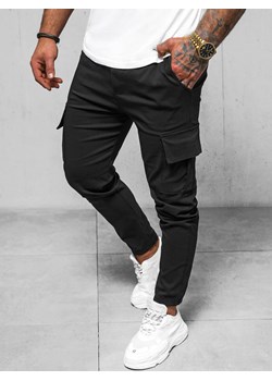 Spodnie męskie chino joggery czarne OZONEE O/1404SP ze sklepu ozonee.pl w kategorii Spodnie męskie - zdjęcie 169615593