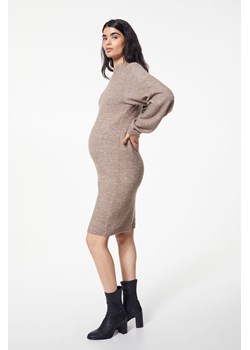 H & M - MAMA Dzianinowa sukienka - Brązowy ze sklepu H&M w kategorii Sukienki ciążowe - zdjęcie 169617591
