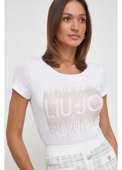 Liu Jo t-shirt damski kolor biały ze sklepu ANSWEAR.com w kategorii Bluzki damskie - zdjęcie 169620034