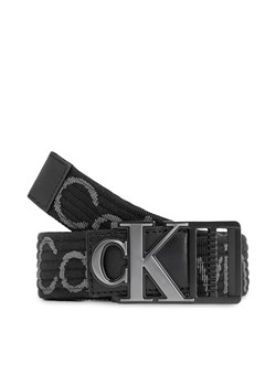 Pasek Męski Calvin Klein Jeans Monogram Slider Webbing Belt35Mm K50K511819 Black/Pinstripe Grey 01R ze sklepu eobuwie.pl w kategorii Paski męskie - zdjęcie 169626481
