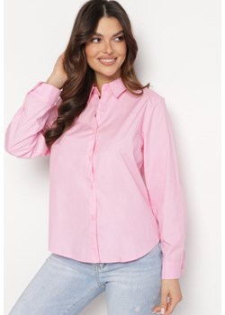 Różowa Koszula na Guziki z Podwijanymi Rękawami Astarial ze sklepu Born2be Odzież w kategorii Koszule damskie - zdjęcie 169629461
