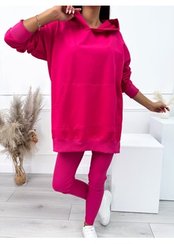 Różowy Komplet Bluza Oversize  + Legginsy ze sklepu ModnaKiecka.pl w kategorii Dresy damskie - zdjęcie 169630363