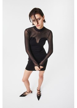 H & M - Sukienka bodycon z siateczkowym detalem - Czarny ze sklepu H&M w kategorii Sukienki - zdjęcie 169632261