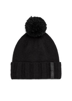 Calvin Klein Czapka Label Define Rib Beanie W/Pompom K60K611606 Czarny ze sklepu MODIVO w kategorii Czapki zimowe damskie - zdjęcie 169635824