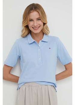 Tommy Hilfiger t-shirt damski kolor niebieski WW0WW37820 ze sklepu ANSWEAR.com w kategorii Bluzki damskie - zdjęcie 169637372