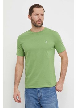 Marc O&apos;Polo t-shirt bawełniany męski kolor zielony gładki 421201251054 ze sklepu ANSWEAR.com w kategorii T-shirty męskie - zdjęcie 169637380