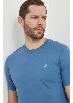 Marc O&apos;Polo t-shirt bawełniany męski kolor niebieski gładki ze sklepu ANSWEAR.com w kategorii T-shirty męskie - zdjęcie 169637691