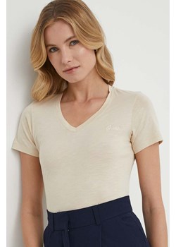 Guess t-shirt damski kolor beżowy W4GI66 KC8T0 ze sklepu ANSWEAR.com w kategorii Bluzki damskie - zdjęcie 169637731