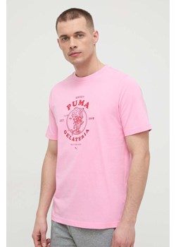 Puma t-shirt bawełniany męski kolor fioletowy z nadrukiem 625416 ze sklepu ANSWEAR.com w kategorii T-shirty męskie - zdjęcie 169638030