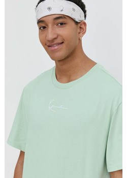 Karl Kani t-shirt bawełniany męski kolor zielony gładki ze sklepu ANSWEAR.com w kategorii T-shirty męskie - zdjęcie 169638091