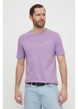 Marc O&apos;Polo t-shirt bawełniany męski kolor fioletowy gładki ze sklepu ANSWEAR.com w kategorii T-shirty męskie - zdjęcie 169638203
