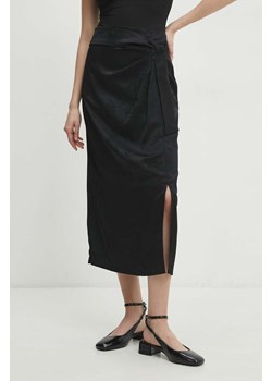 Answear Lab spódnica kolor czarny midi prosta ze sklepu ANSWEAR.com w kategorii Spódnice - zdjęcie 169638210