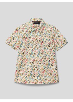 Koszula ze wzorem z logo na całej powierzchni ze sklepu Peek&Cloppenburg  w kategorii Koszule chłopięce - zdjęcie 169638571