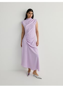 Reserved - Sukienka maxi z marszczeniami - lawendowy ze sklepu Reserved w kategorii Sukienki - zdjęcie 169640521