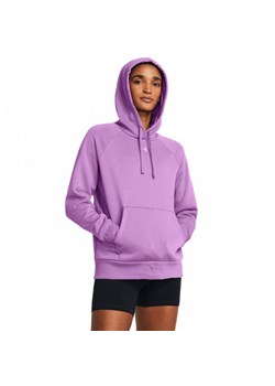 Damska bluza dresowa nierozpinana z kapturem Under Armour UA Rival Fleece Hoodie - fioletowa ze sklepu Sportstylestory.com w kategorii Bluzy damskie - zdjęcie 169641933