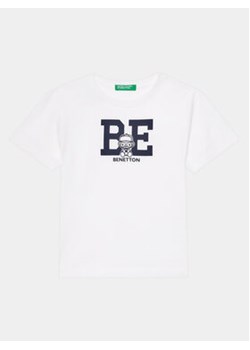 United Colors Of Benetton T-Shirt 3096G10CX Biały Regular Fit ze sklepu MODIVO w kategorii Bluzki dziewczęce - zdjęcie 169647553