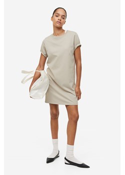 H & M - Bawełniana sukienka T-shirtowa - Brązowy ze sklepu H&M w kategorii Sukienki - zdjęcie 169648040