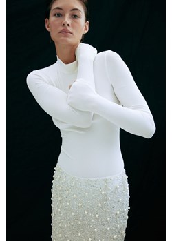 H & M - Body thong z półgolfem - Biały ze sklepu H&M w kategorii Bluzki damskie - zdjęcie 169648283
