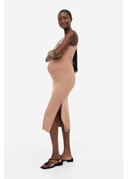 H & M - MAMA Dżersejowa sukienka - Beżowy ze sklepu H&M w kategorii Sukienki ciążowe - zdjęcie 169648330