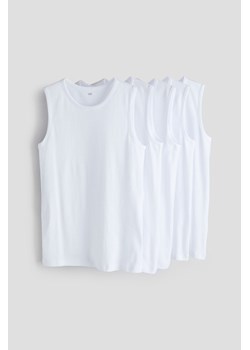 H & M - Bawełniana koszulka 5-pak - Biały ze sklepu H&M w kategorii Bluzki dziewczęce - zdjęcie 169648670