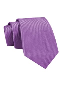 Fioletowy Elegancki Klasyczny Męski Krawat -Angelo di Monti- 7 cm, Jednokolorowy, w Delikatne Prążki KRADM2093 ze sklepu JegoSzafa.pl w kategorii Krawaty - zdjęcie 169649254