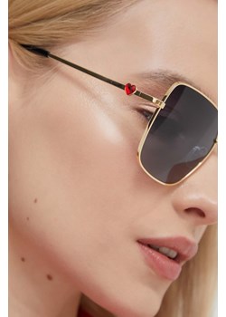 Love Moschino okulary przeciwsłoneczne damskie kolor złoty MOL075/S ze sklepu ANSWEAR.com w kategorii Okulary przeciwsłoneczne damskie - zdjęcie 169649511