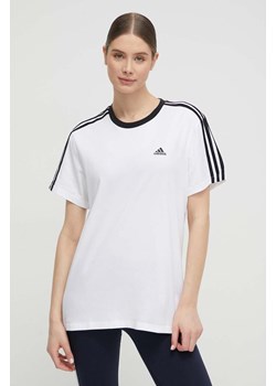 adidas t-shirt bawełniany H10201 kolor biały H10201 ze sklepu ANSWEAR.com w kategorii Bluzki damskie - zdjęcie 169649540