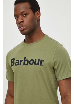 Barbour t-shirt bawełniany kolor zielony z nadrukiem ze sklepu ANSWEAR.com w kategorii T-shirty męskie - zdjęcie 169649612