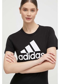 adidas t-shirt bawełniany GL0722 kolor czarny GL0722 ze sklepu ANSWEAR.com w kategorii Bluzki damskie - zdjęcie 169649632