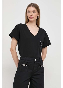 Liu Jo t-shirt bawełniany damski kolor czarny ze sklepu ANSWEAR.com w kategorii Bluzki damskie - zdjęcie 169650553