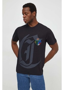 Just Cavalli t-shirt bawełniany męski kolor czarny z nadrukiem ze sklepu ANSWEAR.com w kategorii T-shirty męskie - zdjęcie 169650601