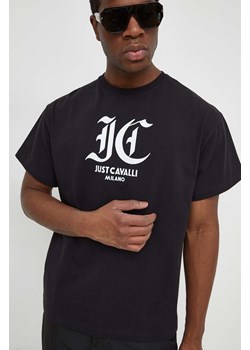 Just Cavalli t-shirt bawełniany męski kolor czarny z nadrukiem ze sklepu ANSWEAR.com w kategorii T-shirty męskie - zdjęcie 169650622