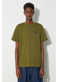 The North Face t-shirt M S/S Simple Dome Tee męski kolor zielony z nadrukiem NF0A87NGPIB1 ze sklepu ANSWEAR.com w kategorii T-shirty męskie - zdjęcie 169650734