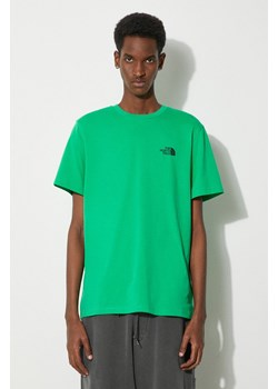 The North Face t-shirt M S/S Simple Dome Tee męski kolor zielony z nadrukiem NF0A87NGPO81 ze sklepu ANSWEAR.com w kategorii T-shirty męskie - zdjęcie 169650740